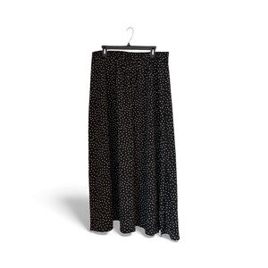 Simlu Black and White Polka Dot Maxi‎ Skirt size xl NWT